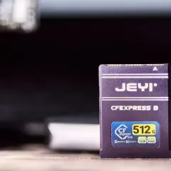 Karta pamięci JEYI CFexpress Type B 512 GB, gotowa do zapisywania materiałów 8K RAW.