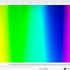 Tęczowy gradient od żółtego przez intensywny zielony (green hex) do niebieskiego i fioletu.