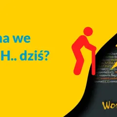 Strona we FLASH.. dziś? z ikoną staruszka i błyskawicą, sugerująca koniec ery flash animation.