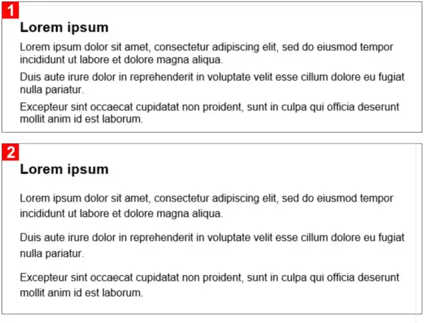 Dwa bloki tekstu "Lorem ipsum" z widoczną, większą **interlinią** w drugim bloku, co wpływa na czytelność.