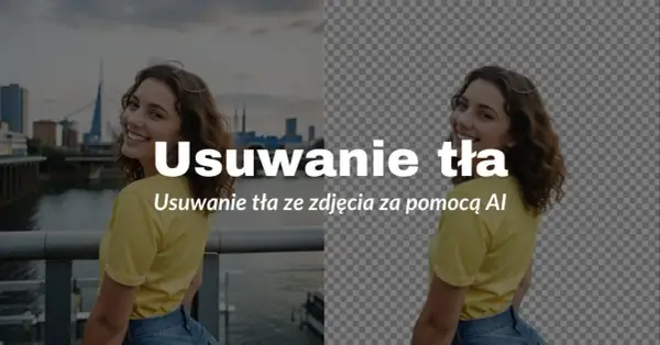 Uśmiechnięta dziewczyna na tle miasta i jej wersja z przezroczystym tłem. Szybkie, darmowe usuwanie tła online.